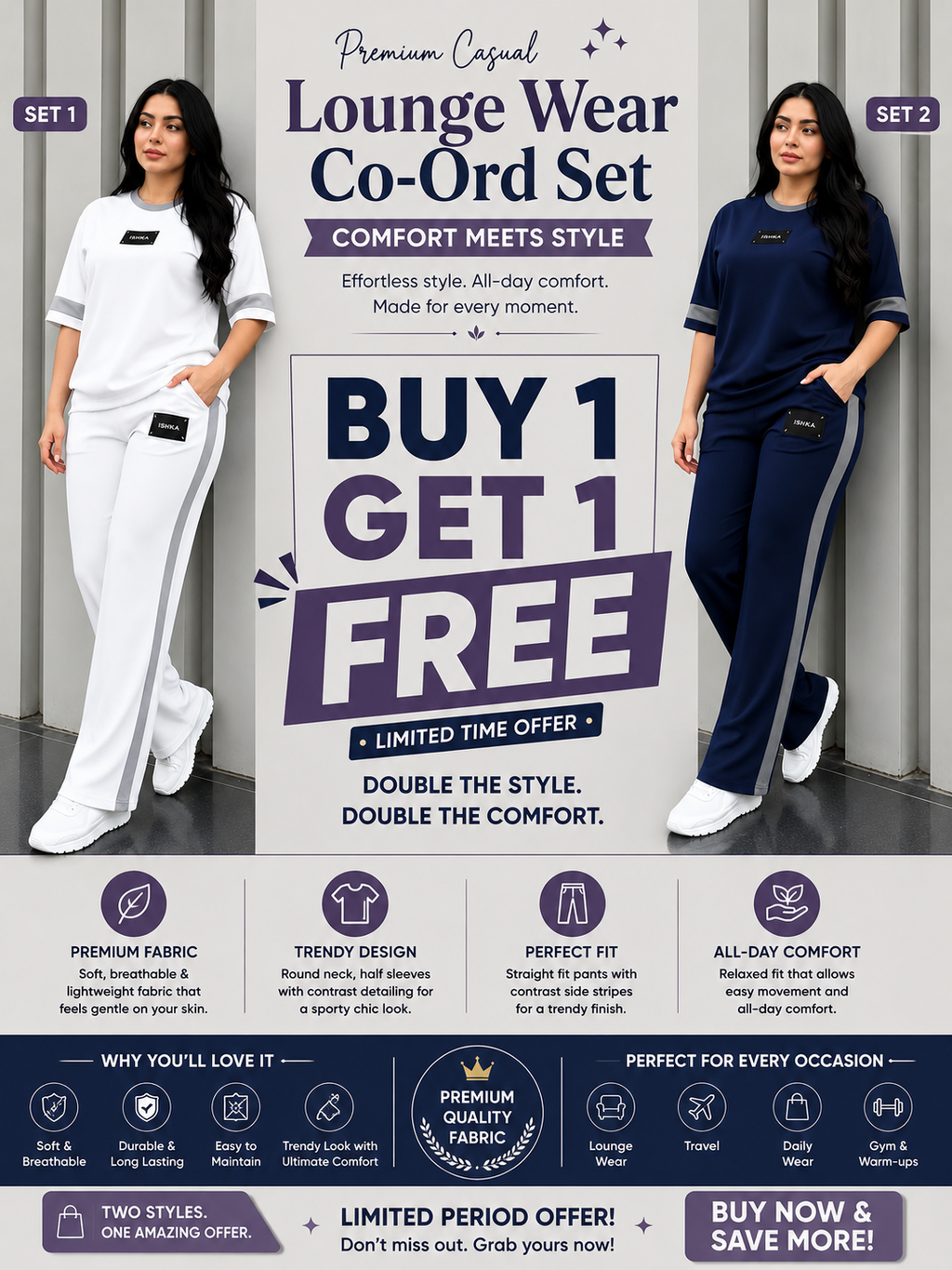 Women's Premium Co-Ord Set – Buy 1 Get 1 FREE