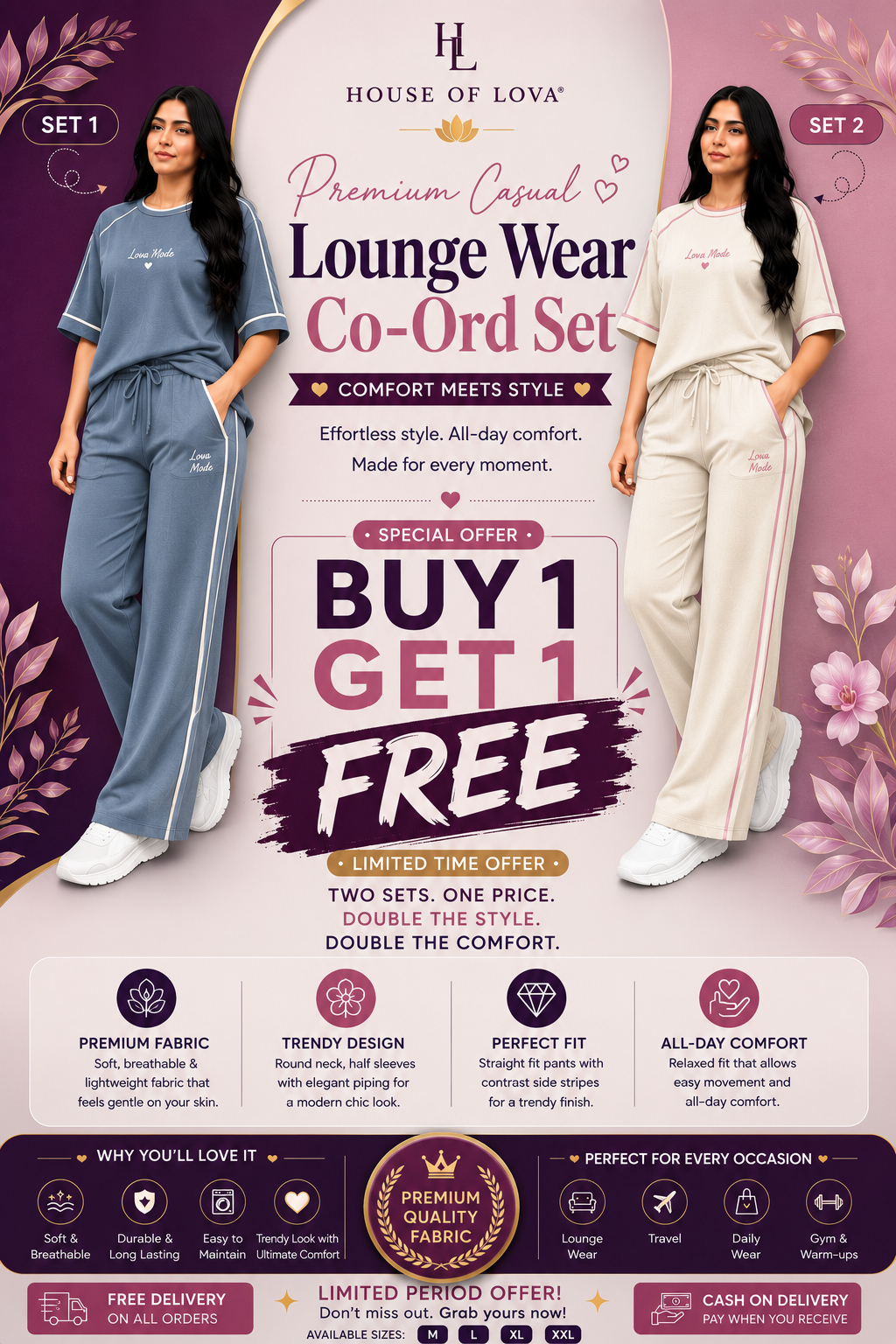 Signature Lounge Co-Ord Set - Buy 1 Get 1 Free
