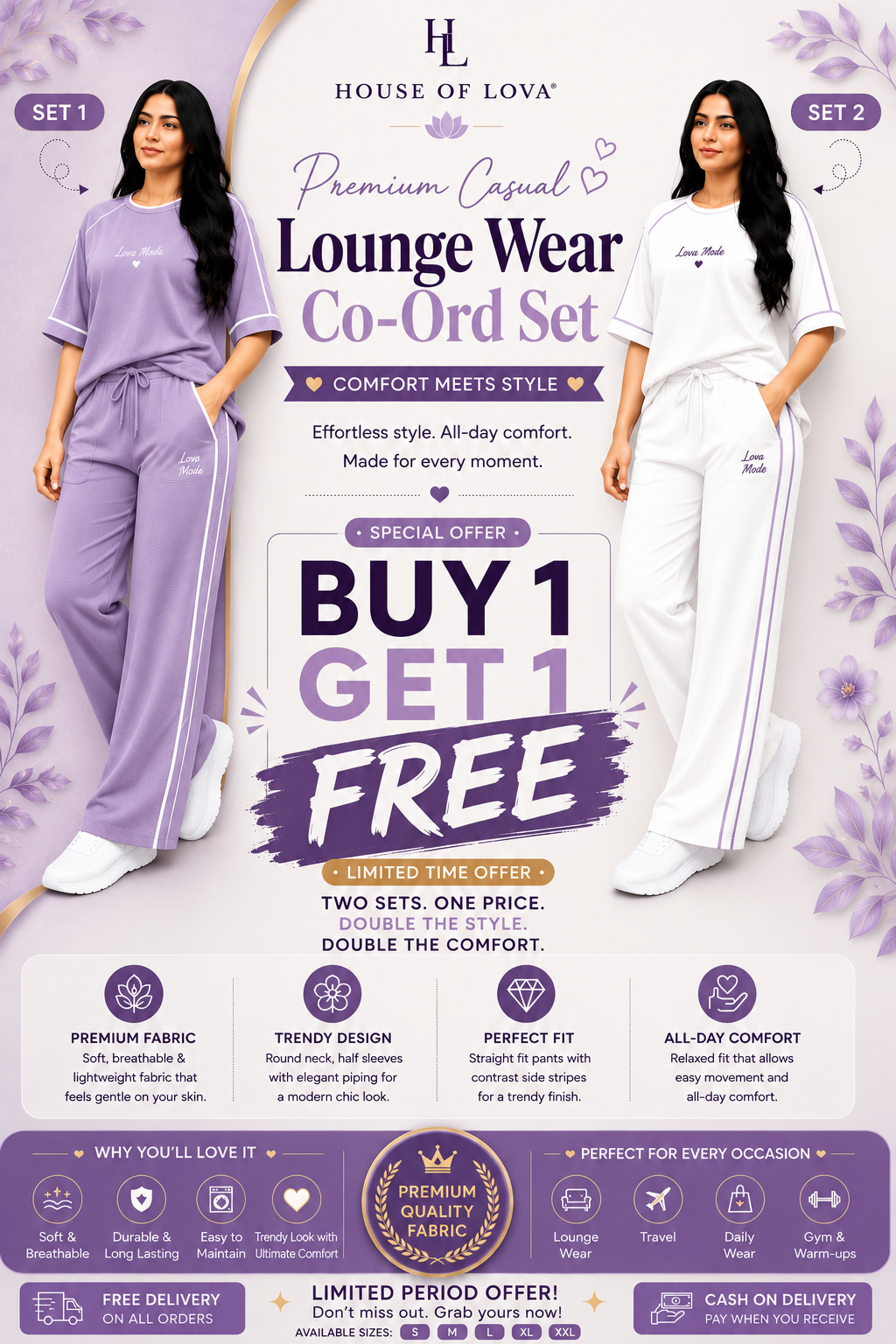 Signature Lounge Co-Ord Set - Buy 1 Get 1 Free