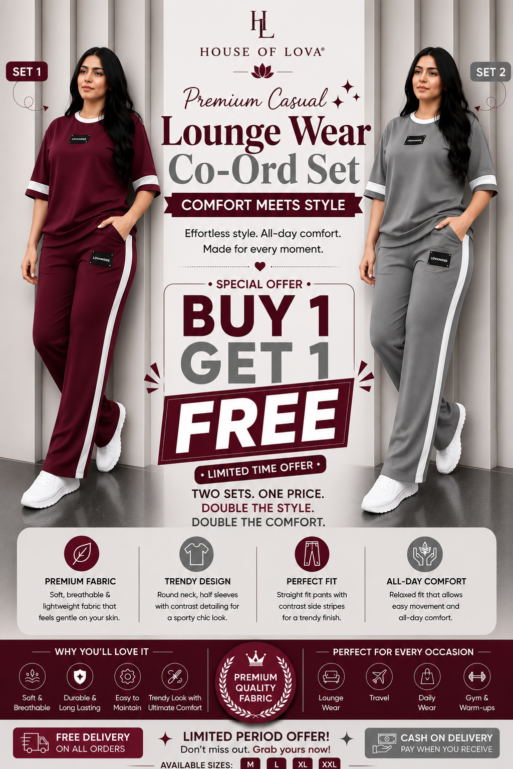 Women's Premium Co-Ord Set – Buy 1 Get 1 Free
