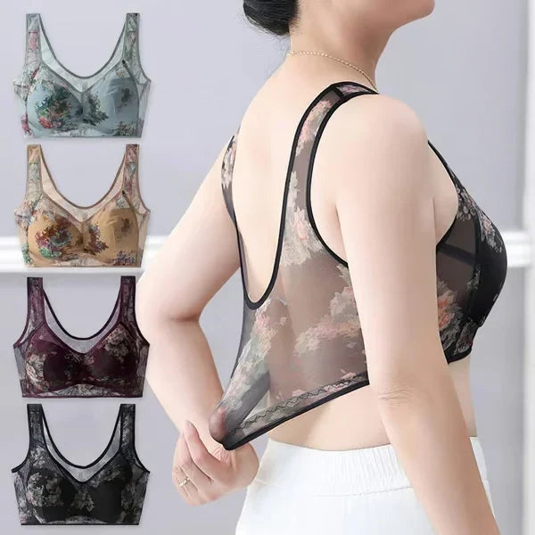 Ice Silk Lace Cooling Comfort Wireless Bra {Pack of 4}