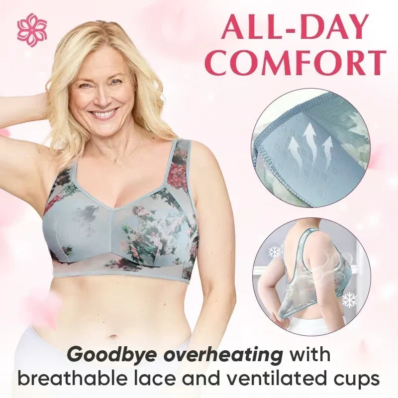 Ice Silk Lace Cooling Comfort Wireless Bra {Pack of 4}