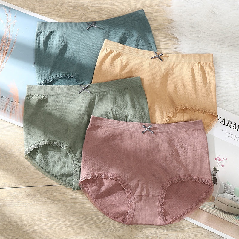 LaceyBreeze Mid-Waist Breathable Panties { Pack of 4}