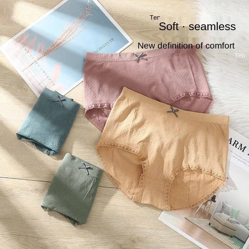 LaceyBreeze Mid-Waist Breathable Panties { Pack of 4}