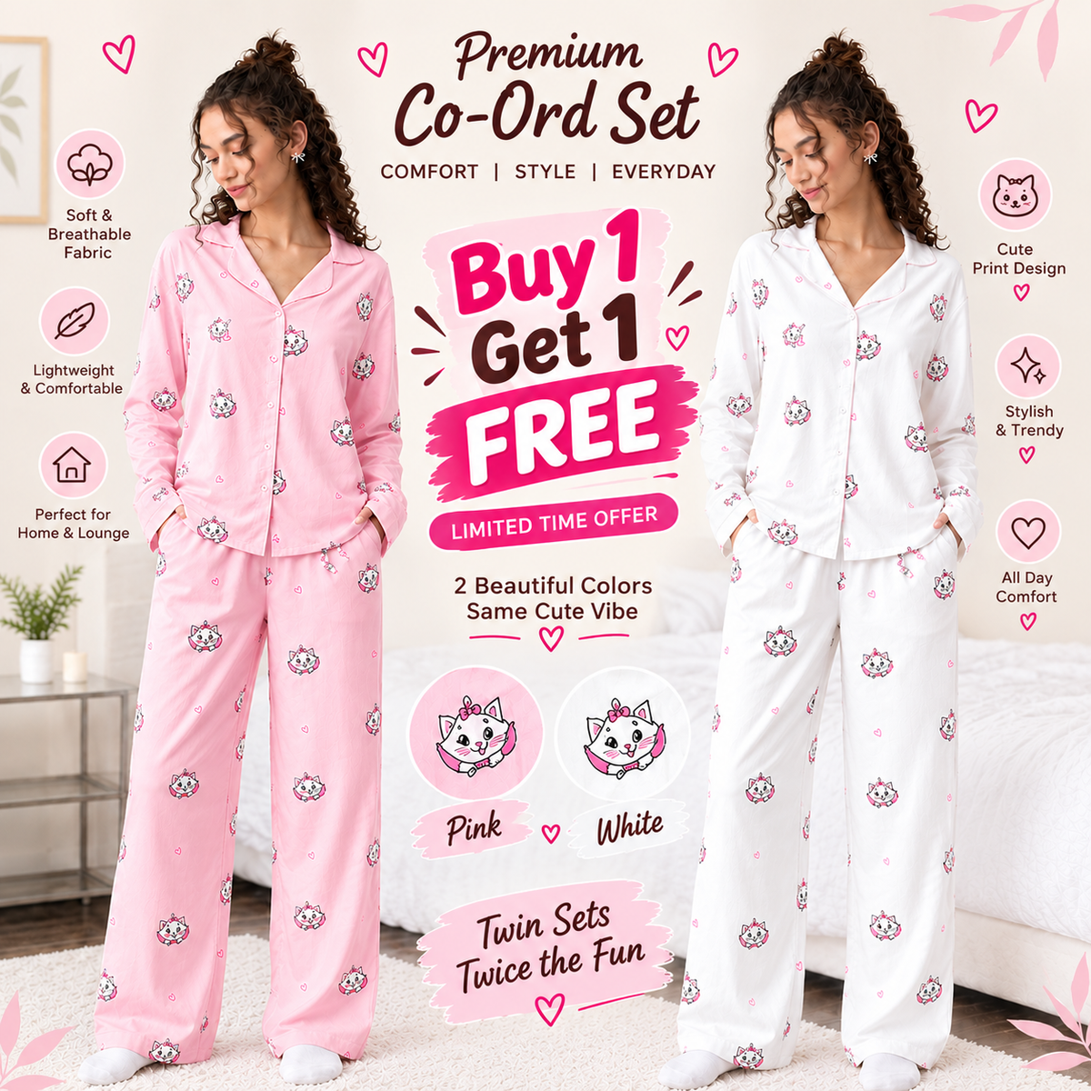 Cloudy Paws Co-Ord Set - Buy 1 Get 1 Free
